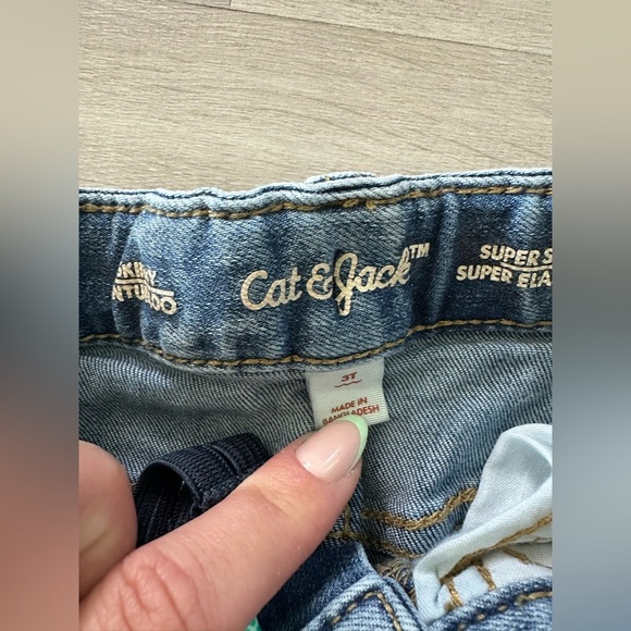 Cat & Jack Size 3T Straight Stretch Blue Jeans Adjustable Waist unisex - Picture 6 of 8
